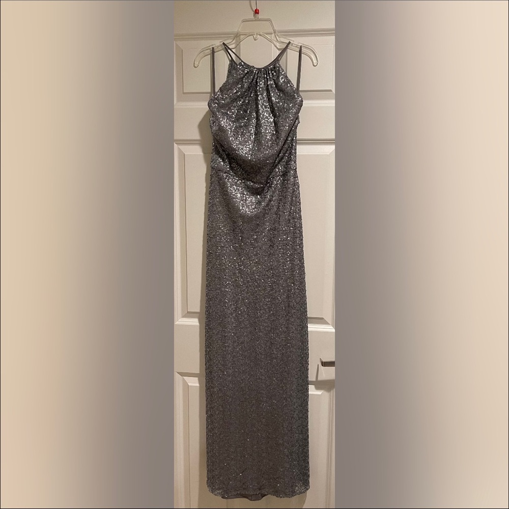Formal Grey Sequins Dress (sleeveless)
